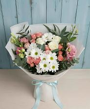 Букет цветов из:  Розы, Лизиантусы и Хризантемы в Черемном