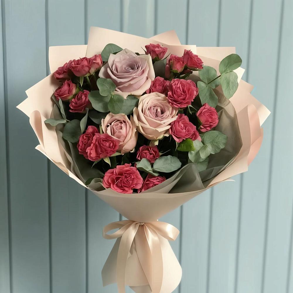 Букет цветов из: Гвоздики и Розы в Черемном