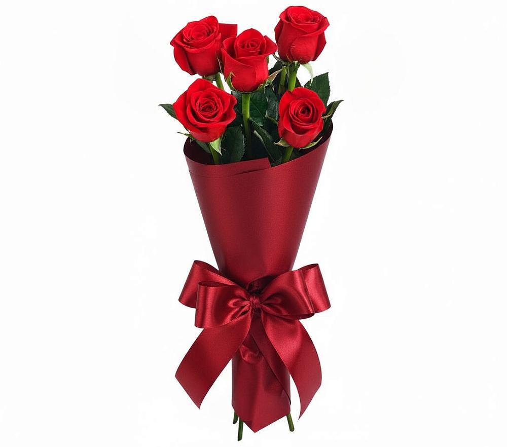 Букет 5 Красных роз Эдлесс Лав в Черемном
