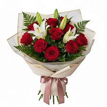Букет цветов из:  Лилии и Розы в Черемном