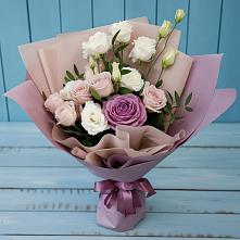 Букет цветов из:  Розы и Лизиантусы #REPLACE_PRED# Черемном