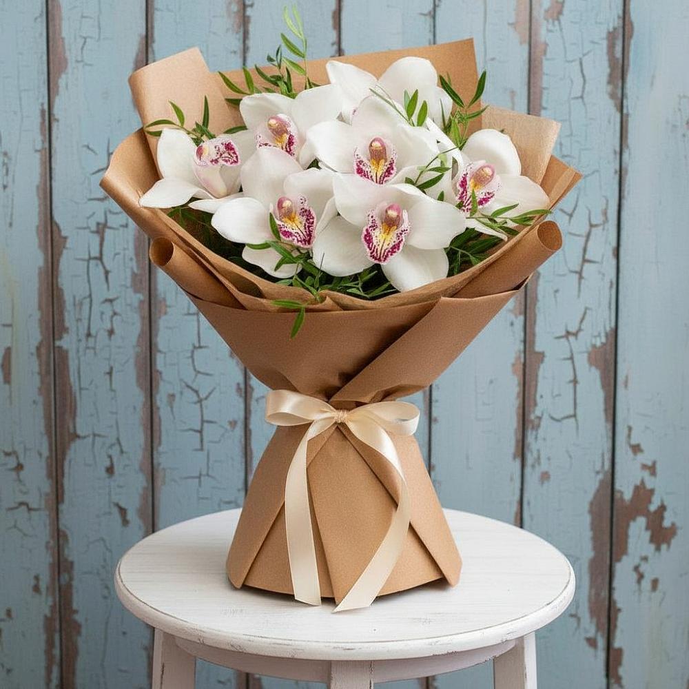 Букет цветов из: Орхидеи и Розы в Черемном