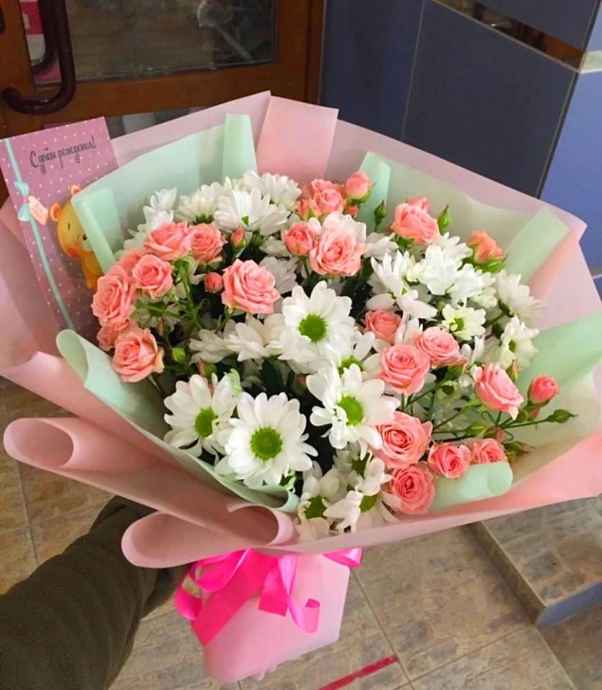 Букет цветов из: Розы и Хризантемы в Черемном