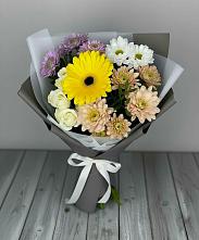 Букет цветов из:  Розы, Герберы и Хризантемы #REPLACE_PRED# Черемном