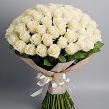 Букет 101 беля роза Белоснежка в Черемном