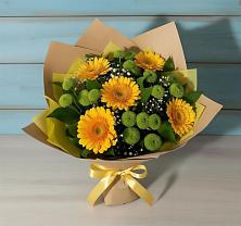 Букет цветов из:  Герберы и Хризантемы в Черемном