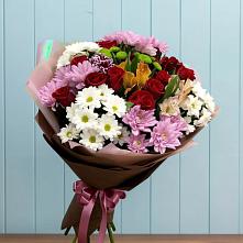 Букет цветов из:  Розы, Хризантемы и Альстромерии в Черемном