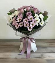 Букет цветов из:  Хризантемы и Розы в Черемном