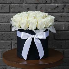 Цветочная композиция из Розы в шляпной коробке в Черемном